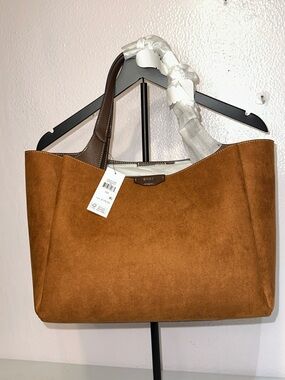 DKNY Tan Brown Suede Tote Bag